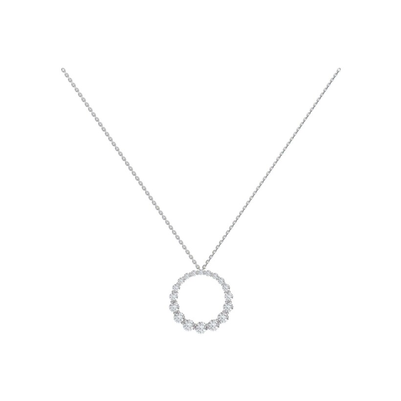 Pendentif Frojo cercle en or blanc et diamants