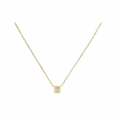 Collier dinh van Le Cube Diamant moyen modèle en or jaune et diamant