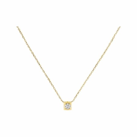 Collier dinh van Le Cube Diamant moyen modèle en or jaune et diamant