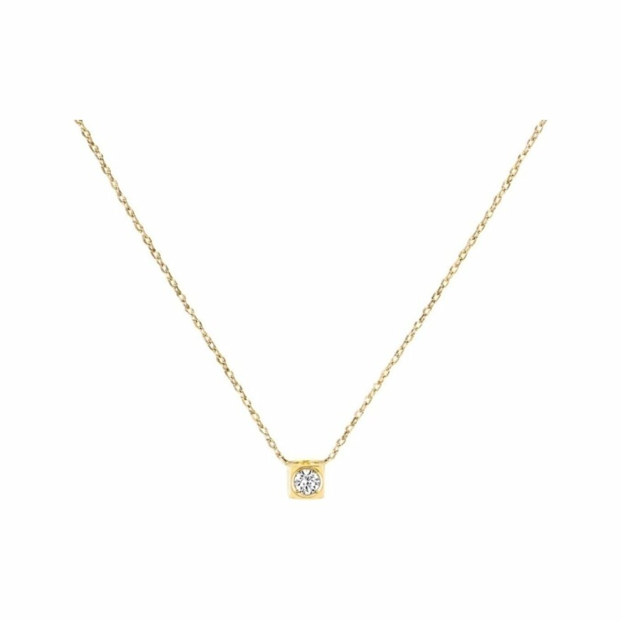 Collier dinh van Le Cube Diamant moyen modèle en or jaune et diamant