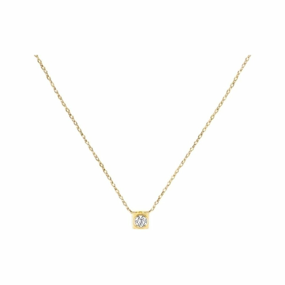 Collier dinh van Le Cube Diamant moyen modèle en or jaune et diamant