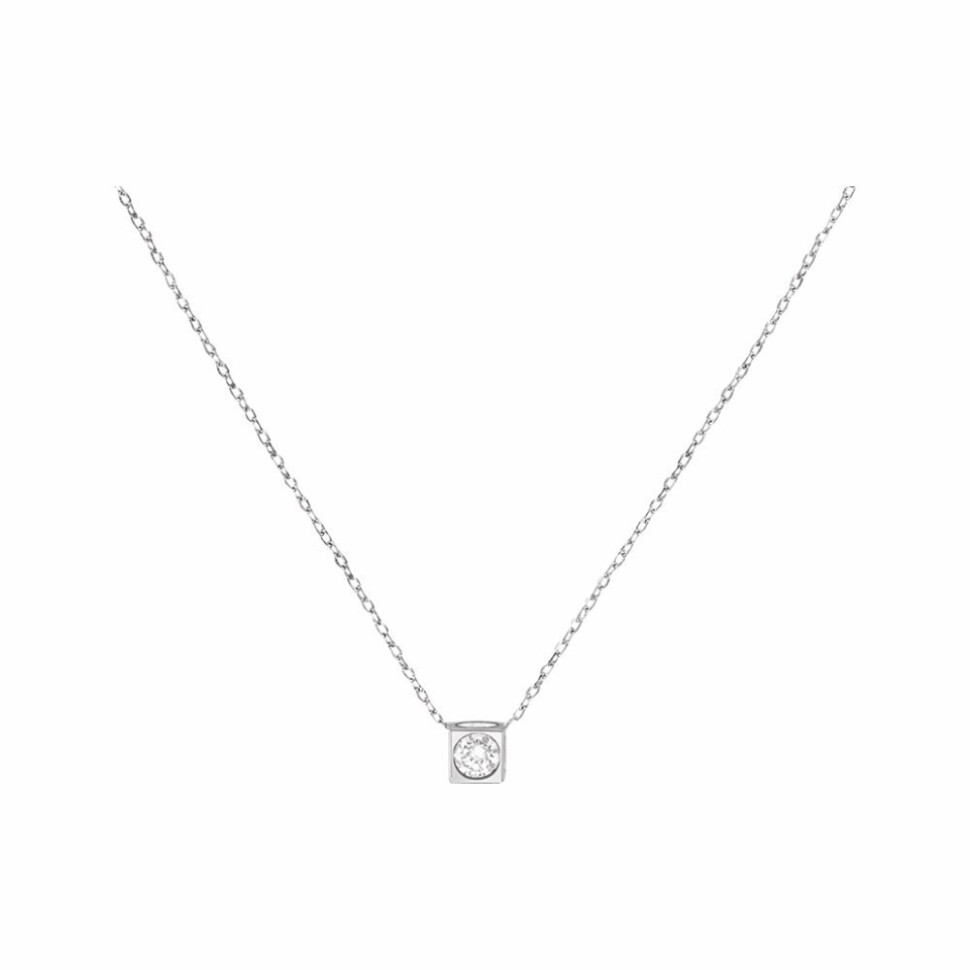 Collier dinh van Le Cube Diamant moyen modèle en or blanc et diamant