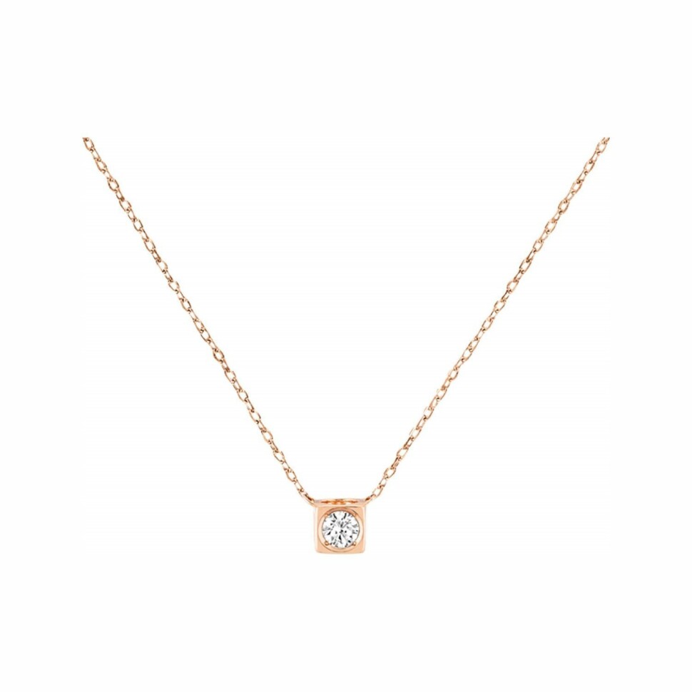 dinh van Le Cube Diamant necklace, medium size, rose gold, diamond