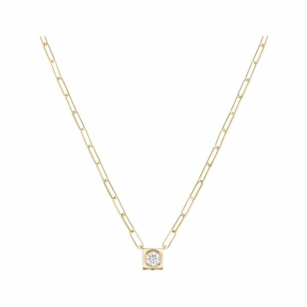 dinh van Le Cube Diamant necklace, large size, yellow gold, diamond