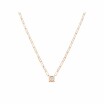 Collier dinh van Le Cube Diamant grand modèle en or rose et diamant