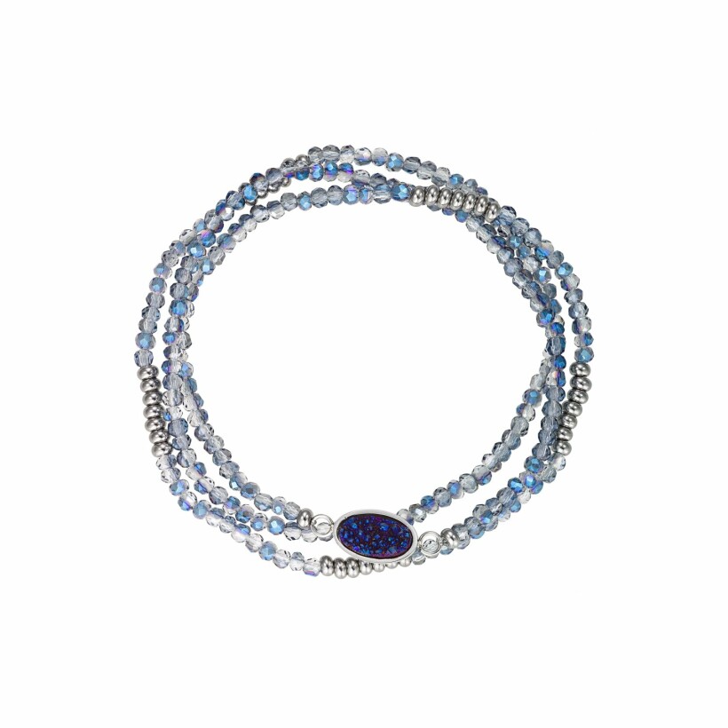 Bracelet GO Girl Only en métal argenté et perles