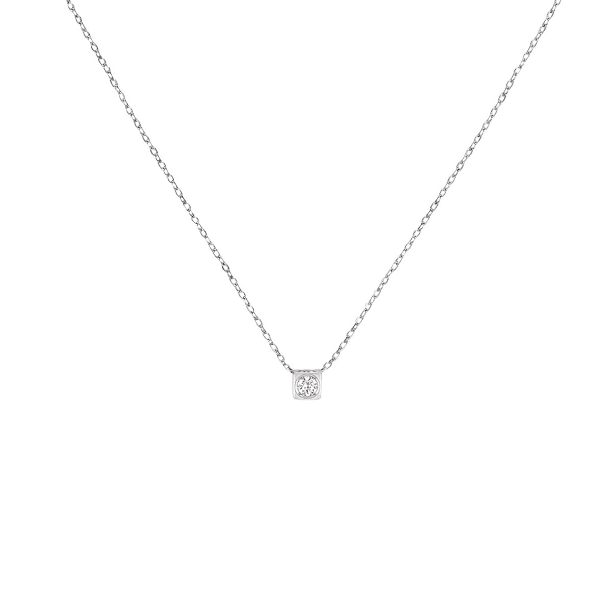 Collier dinh van Le Cube Diamant petit modèle en Or blanc et Diamant