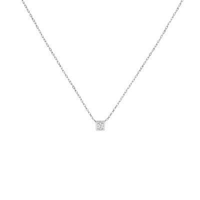 dinh van Le Cube Diamant necklace, small size, white gold, diamond