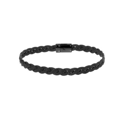 Bracelet Albanu Cap Horn Tribord noir tressé en acier PVD