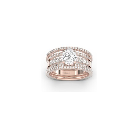 Solitaire Infini en or rose et diamants