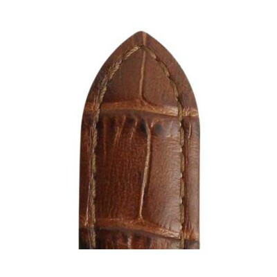 Bracelet montre Rochet London en cuir grain alligator satiné cognac - 18mm