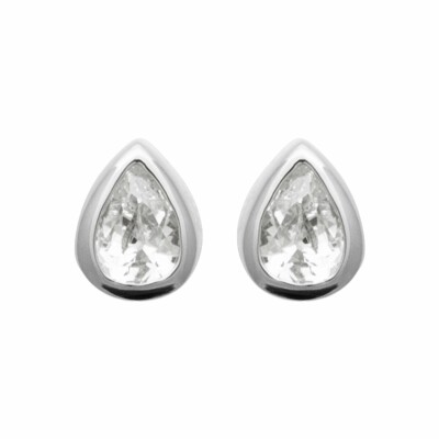 Boucles d'oreilles en argent rhodié et oxydes de zirconium