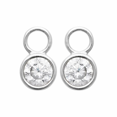 Boucles d'oreilles en argent rhodié et oxydes de zirconium