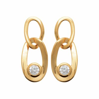 Boucles d'oreilles en plaqué or et oxydes de zirconium