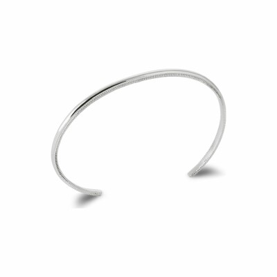 Bracelet jonc en argent rhodié, taille 58