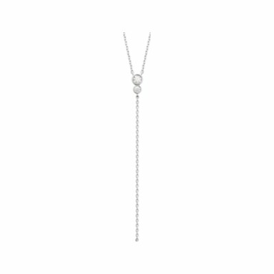 Collier en argent rhodié et oxydes de zirconium, taille 45