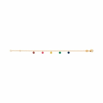 Bracelet en plaqué or et pierre synthétique, taille 18