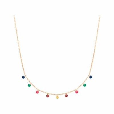 Collier en plaqué or et pierre synthétique, taille 45