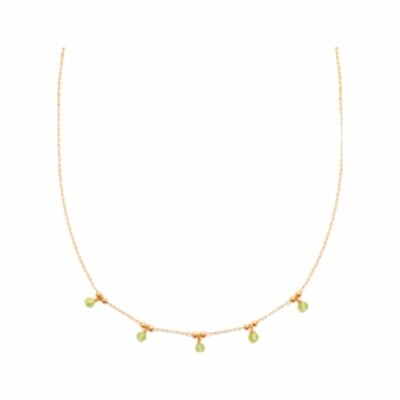 Collier en plaqué or et péridot, taille 45