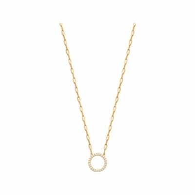Collier en plaqué or et oxydes de zirconium, taille 45