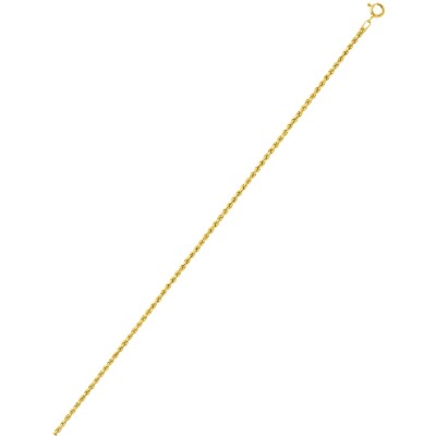 Chaîne corde droite en or jaune, 18cm