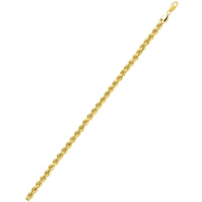 Chaîne corde droite en or jaune