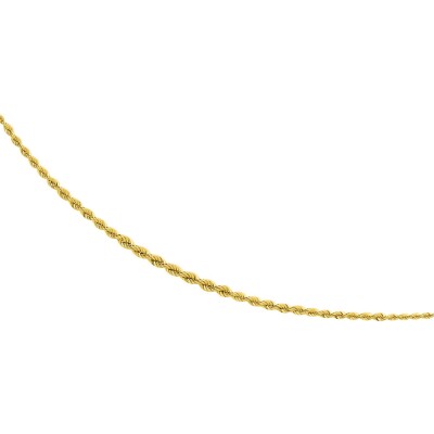 Chaîne maille corde en or jaune, taille 42cm