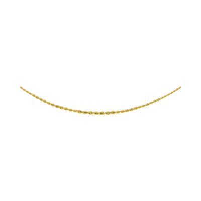 Chaîne maille corde en or jaune, taille 42cm