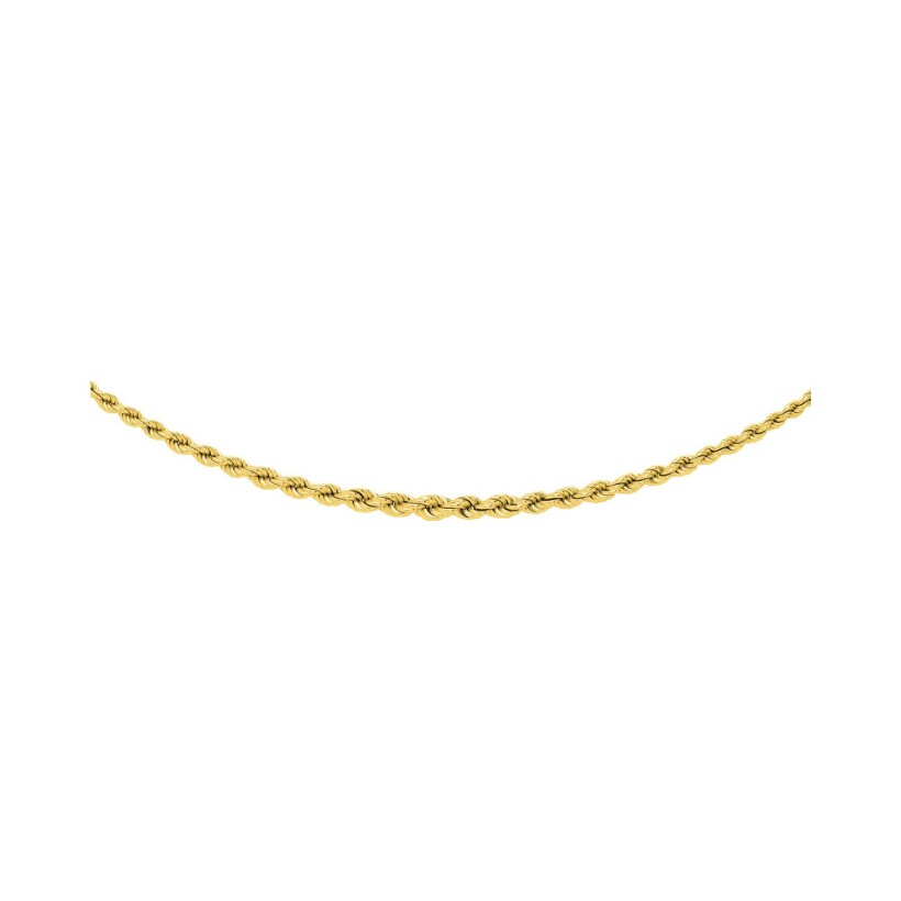 Chaîne corde chute en or jaune, 45cm
