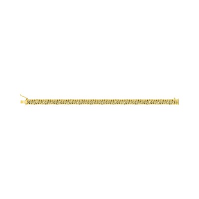Bracelet chaîne maille américaine droite en or jaune