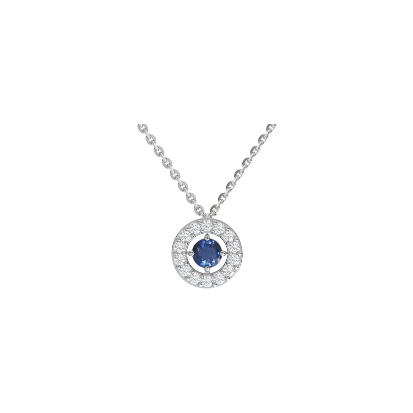 Collier 1897 en or blanc, saphir bleu et diamants