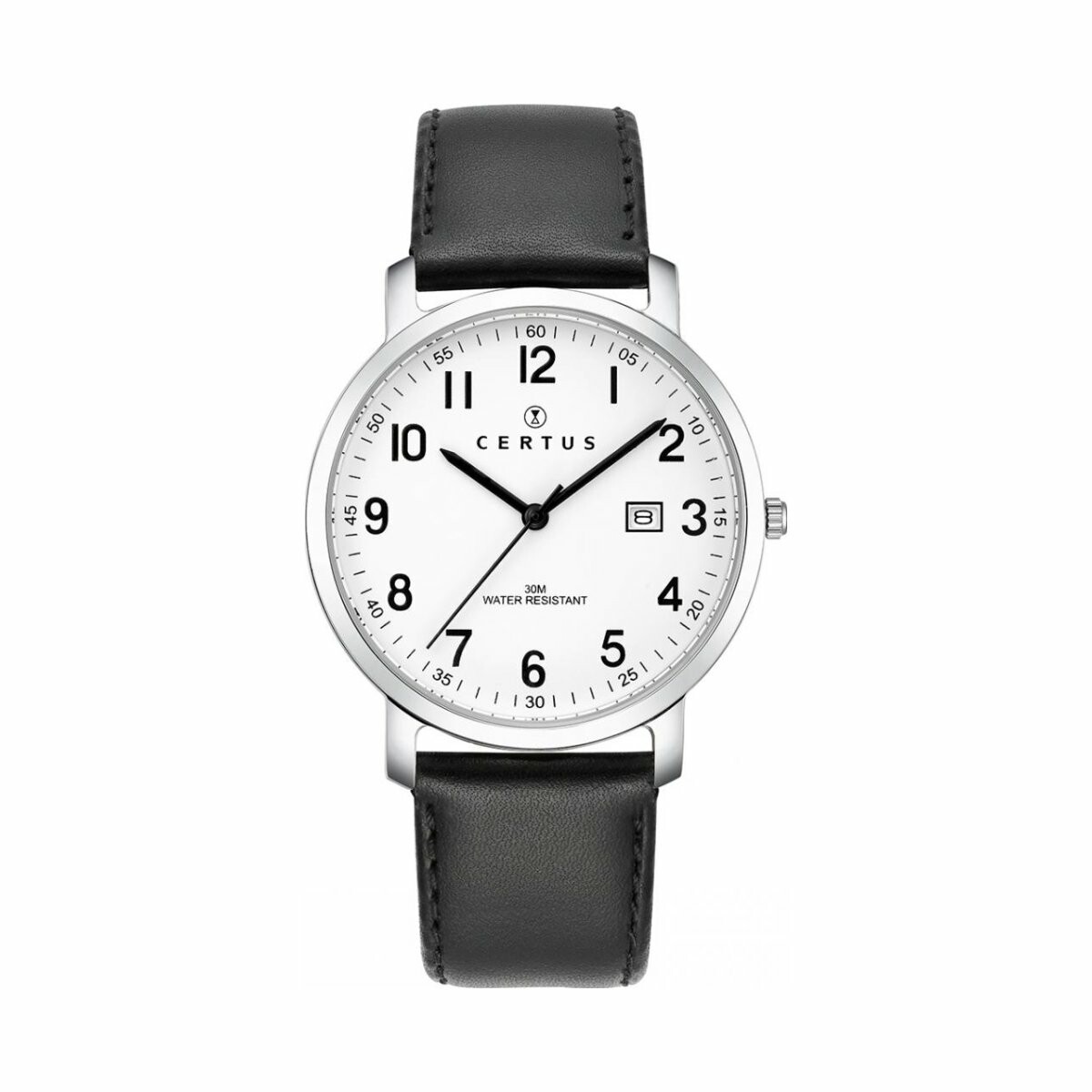 Montre Vintage Certus Homme N°11264 - Quartz Acier Inoxydable - Cadran Blanc - Occasion
