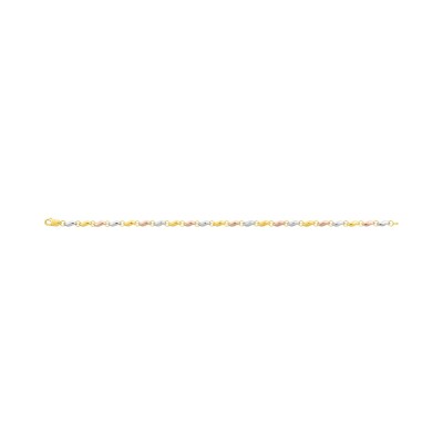 Chaîne en or jaune, blanc et rose