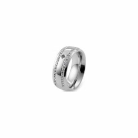 Bague QUDO Lecce en acier, taille 56