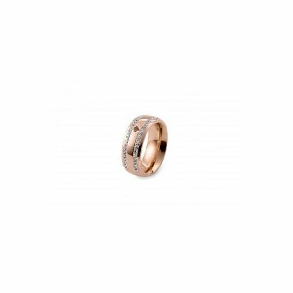 Bague QUDO Lecce en métal doré rose, taille 54