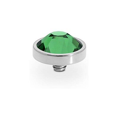 Top QUDO Canino en acier et pierre de couleur green turmaline