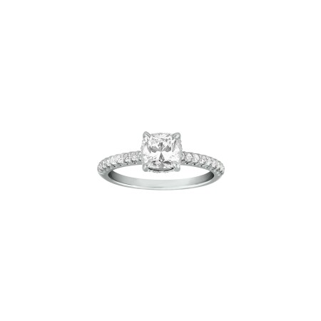 Bague solitaire Frojo en or blanc et diamants, taille 52