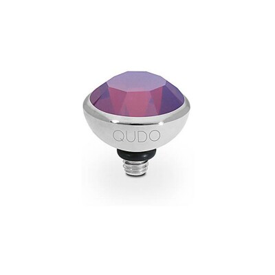 Top QUDO Bottone en acier et pierre de couleur amethyst opal