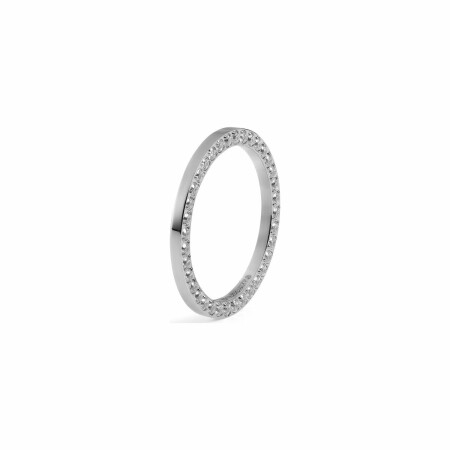 Bague QUDO Siena en acier et crystal, taille 50