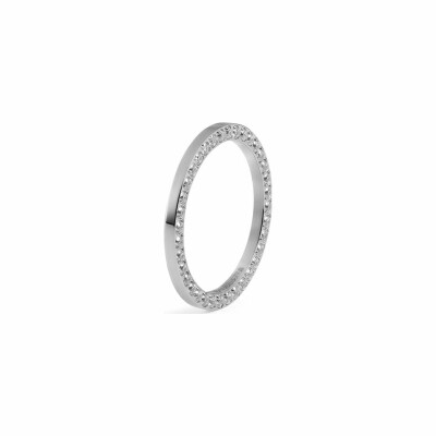 Bague QUDO Siena en acier et crystal, taille 56