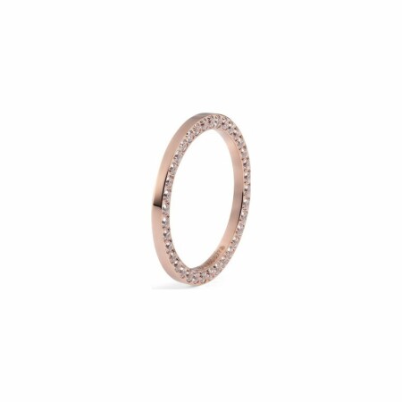 Bague QUDO Siena en métal doré rose et crystal, taille 50