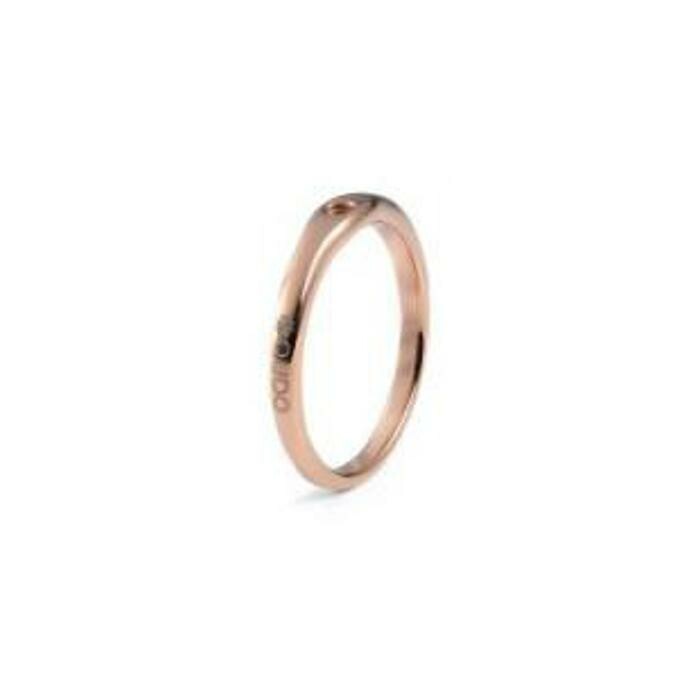 Bague QUDO Fine en métal doré rose, taille 48