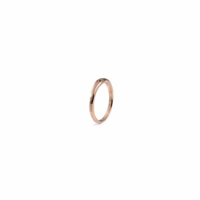 Bague QUDO Fine en métal doré rose, taille 54