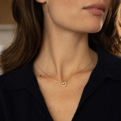 Pendentif Frojo cœur en or rose et diamants