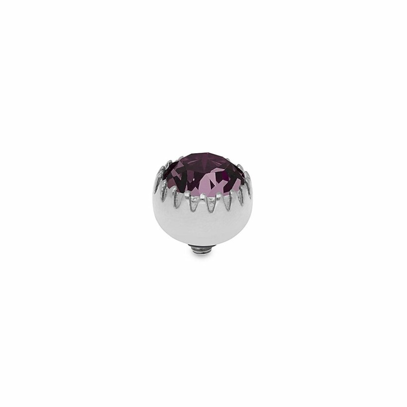 Top QUDO London en acier et pierre de couleur amethyst