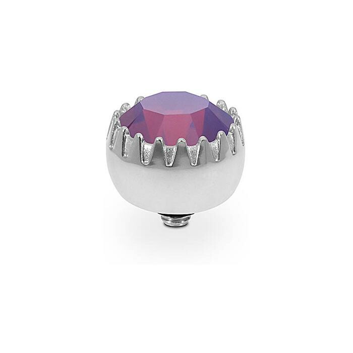 Top QUDO London en acier et pierre de couleur amethyst opal