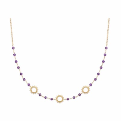 Collier en plaqué or et améthystes