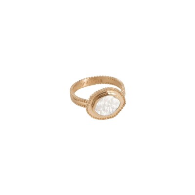 Bague en plaqué or et nacre
