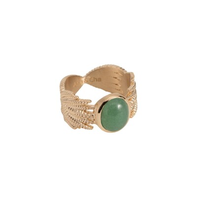 Bague Ana & Cha Gina en plaqué or jaune et aventurine