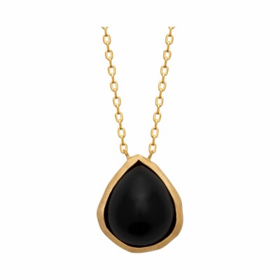 Collier Ana & Cha Isaure en plaqué or et agate noire